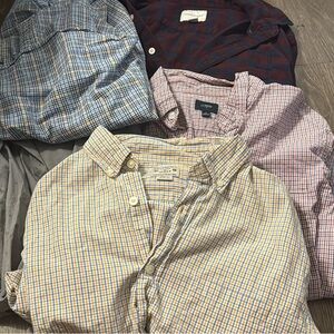 J. Crew Men's Checkered Button Down Shirts - Blue, Red, Yellow